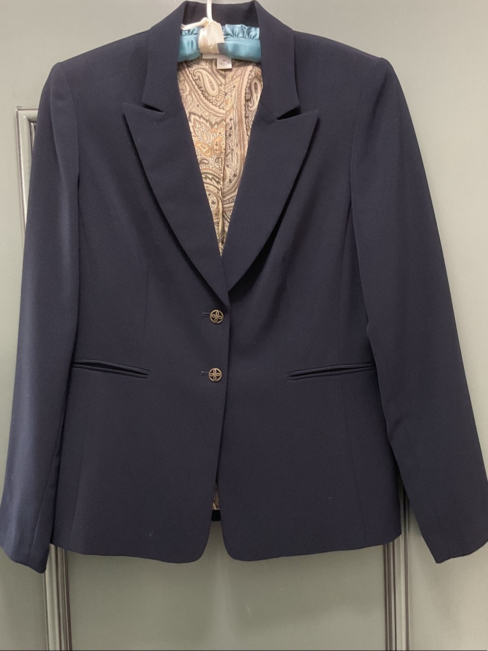 dressbarn Navy Women's Tailored Blazer with Notch Lapel & matching suit pants
